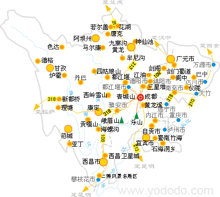 四川旅游地图